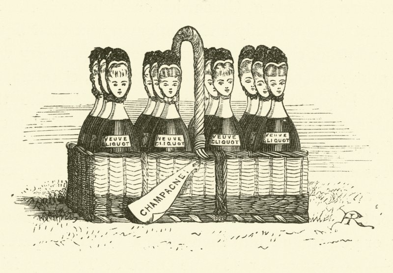 Champagne en Vrouwen door Hugh Rowley