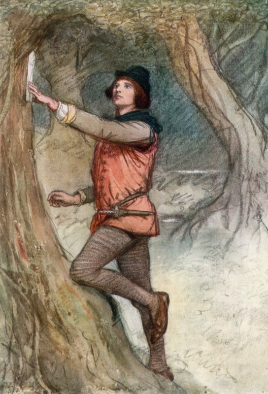 Illustratie voor Shakespeares Zoals het u bevalt door Hugh Thomson