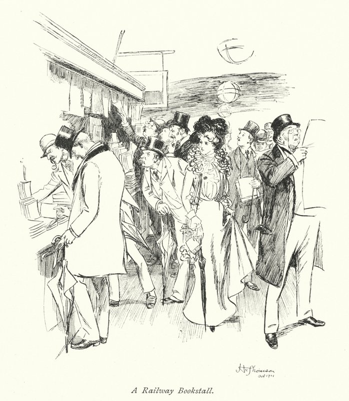 Londen: Een spoorwegboekenkraam door Hugh Thomson