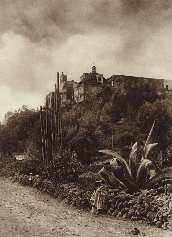 Mexico: Kerk van Tepepam (z/w foto) door Hugo Brehme