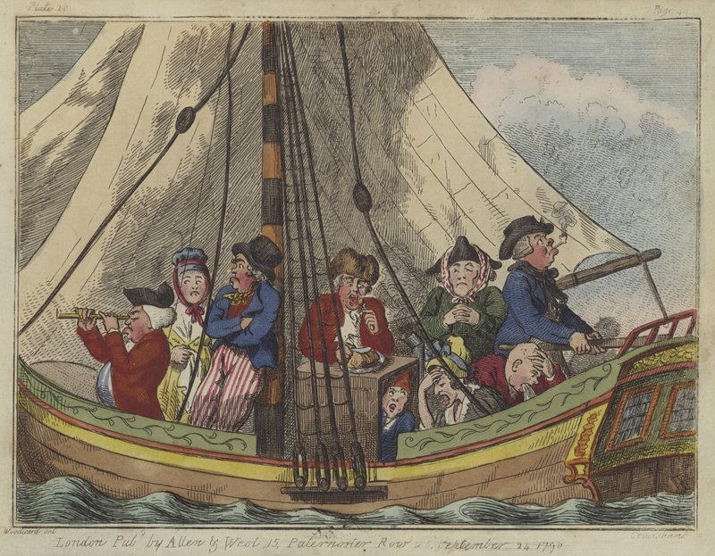 Een zeereis, 1796 door Isaac Robert Cruikshank
