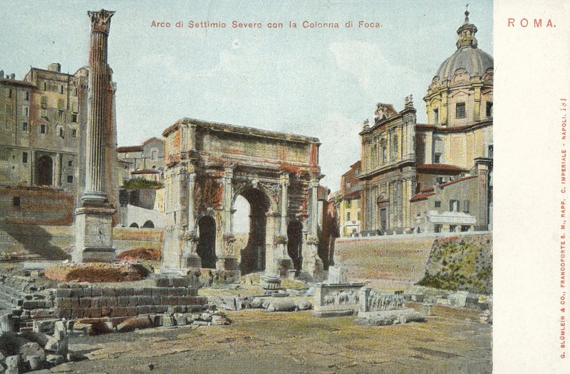 Rome, Italië, Boog van Septimius Severus, De Zuil van Phocas door Italian Photographer
