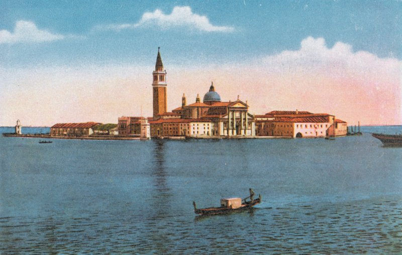 Venetië/Venetië: Het eiland S Giorgio (gekleurde foto) door Italian Photographer