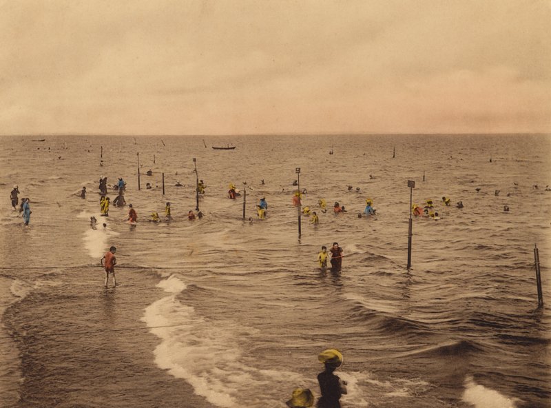 Venetië / Venetië: Lido, Bagni di Mare (gekleurde foto) door Italian Photographer