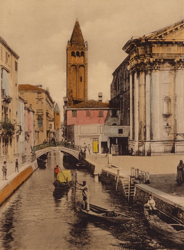 Venezia / Venetië: Rio S Barnaba (gekleurde foto) door Italian Photographer