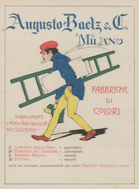Augusto Baelz  C (kleurenlitho) door Italian School