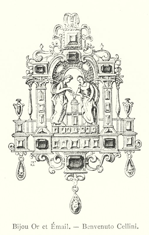 Gouden en Emaille Sieraad, Benvenuto Cellini door Italian School