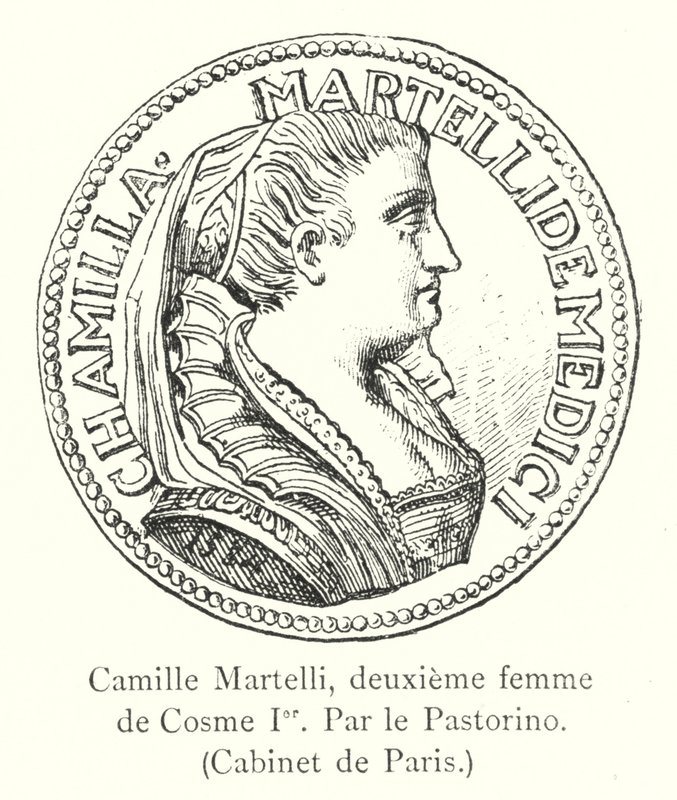 Camille Martelli, tweede vrouw van Cosme I, door Pastorino, Kabinet van Parijs door Italian School