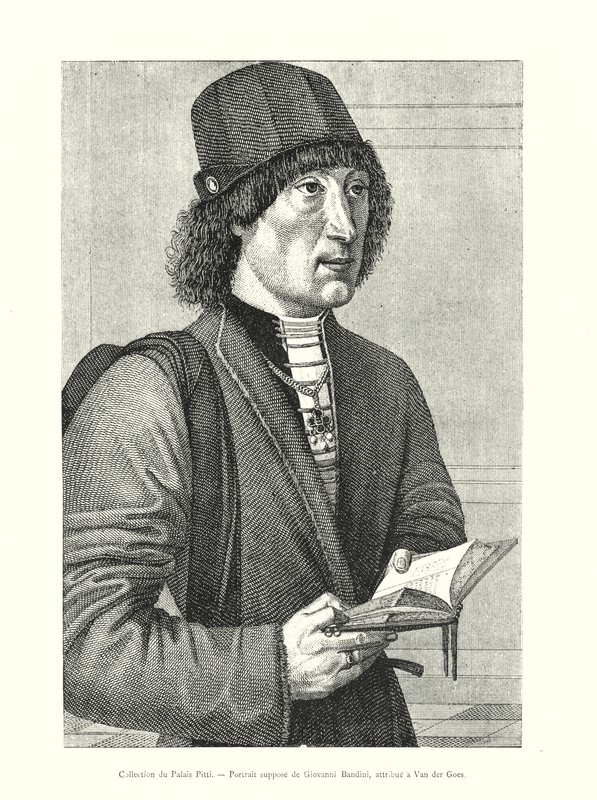 Collectie van het Pitti-paleis, vermoedelijk portret van Giovanni Bandini, toegeschreven aan Van der Goes door Italian School