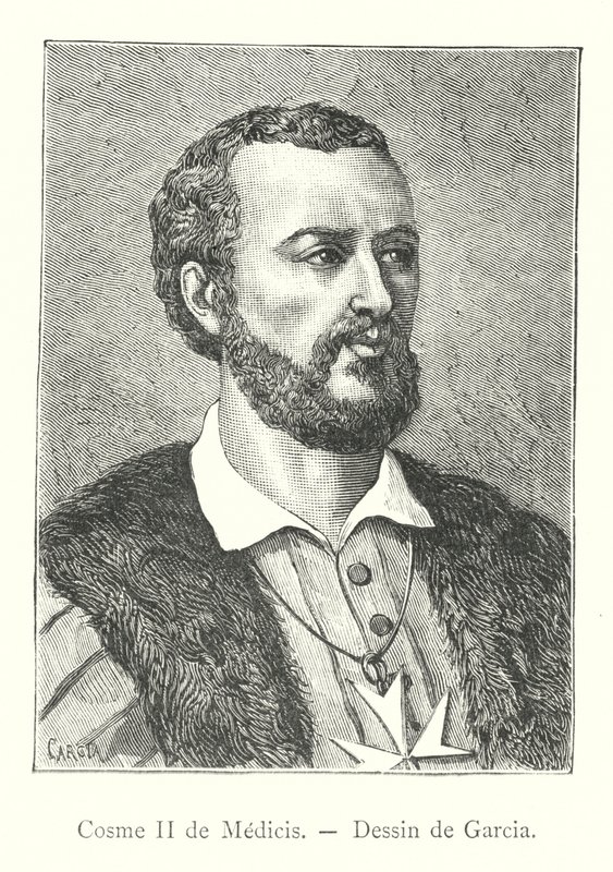 Cosme II de Medicis, Tekening van Garcia door Italian School