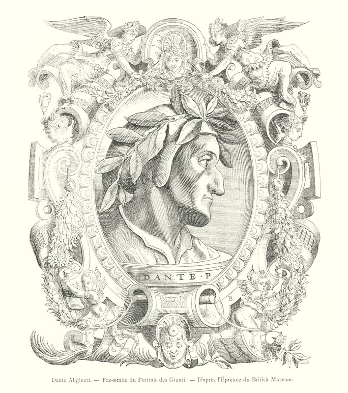 Dante Alighieri, Fac-simile van het portret van de Giunti, naar de proef van het British Museum door Italian School
