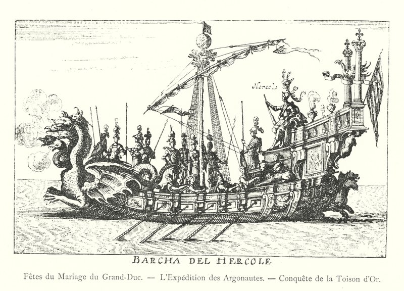 Feesten van het huwelijk van de Groothertog, De expeditie van de Argonauten, Verovering van het Gulden Vlies (gravure) door Italian School