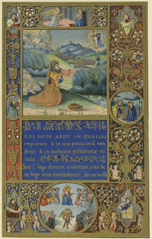 Eerste pagina van een psalter door Sinibaldo van Perugia door Italian School