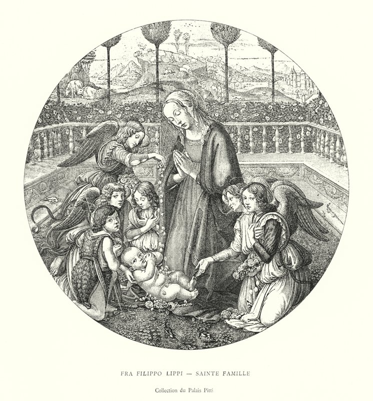 Fra Filippo Lippi, Heilige Familie, Collectie van het Pitti Paleis door Italian School