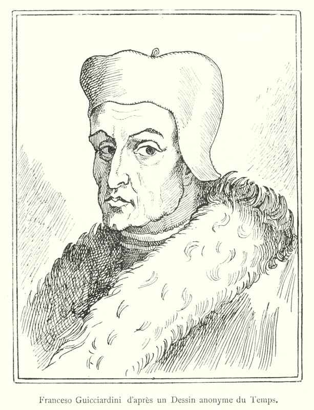Francesco Guicciardini naar een anonieme tekening uit die tijd (gravure) door Italian School
