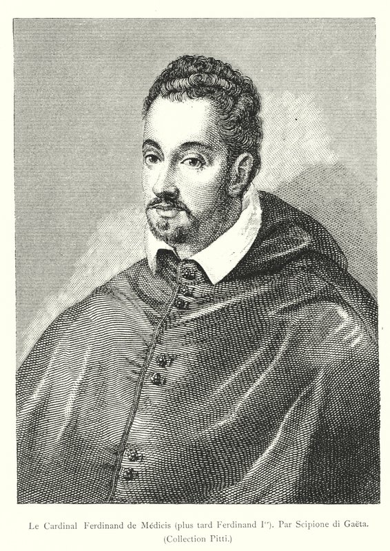 Kardinaal Ferdinand de Medicis, later Ferdinand I, door Scipione di Gaeta, Collectie Pitti (gravure) door Italian School