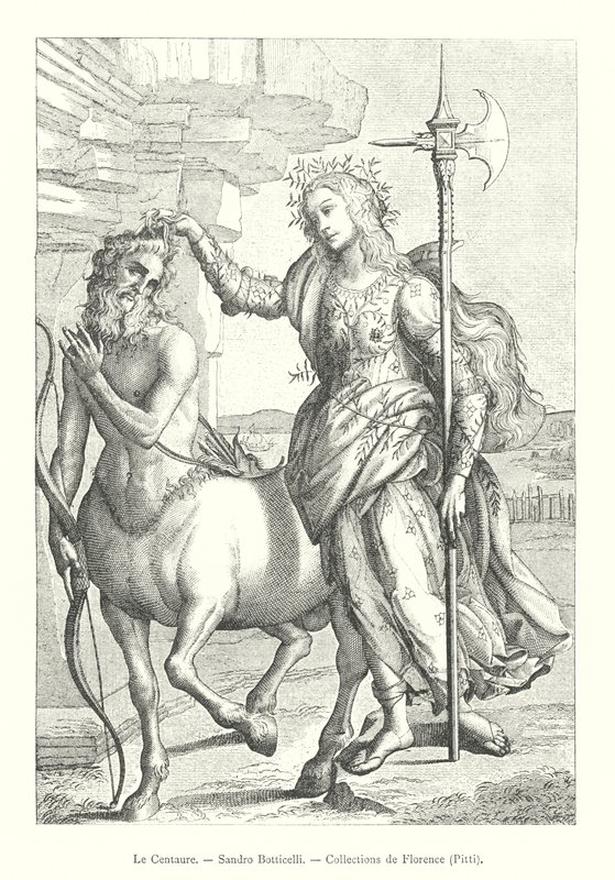 De Centaur, Sandro Botticelli, Collecties van Florence, Pitti door Italian School