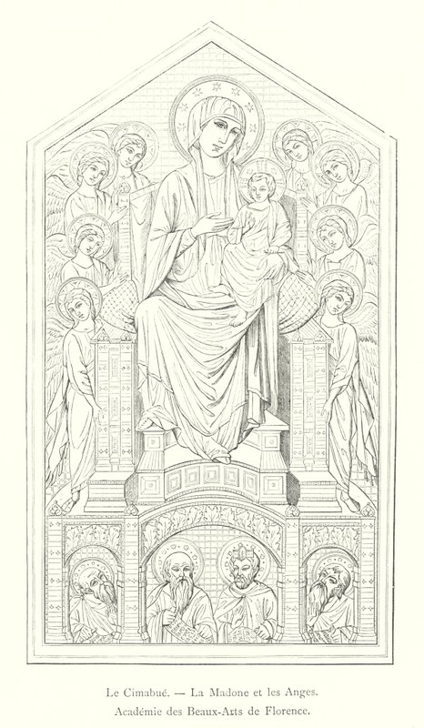 Cimabue, De Madonna en de Engelen, Academie voor Schone Kunsten van Florence door Italian School