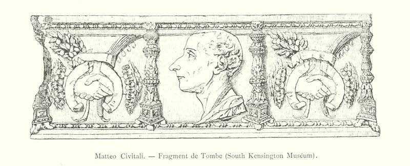 Matteo Civitali, Fragment van een Graf, South Kensington Museum (gravure) door Italian School
