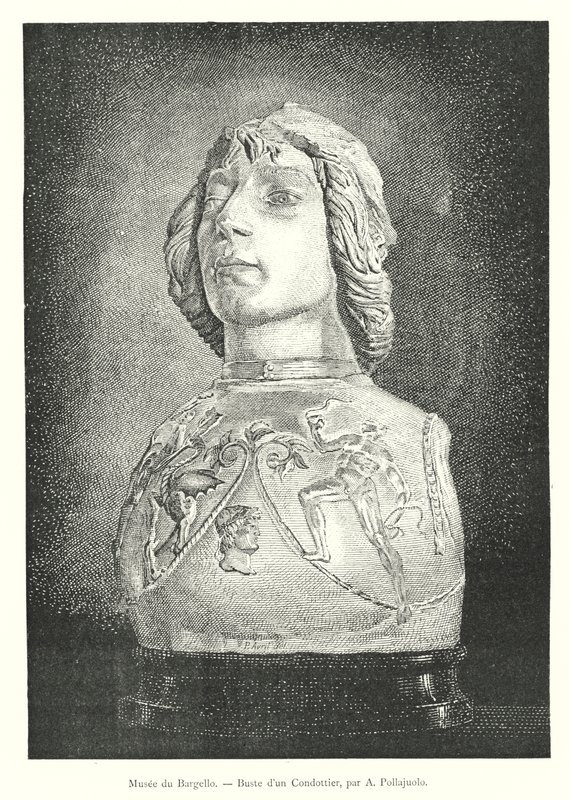 Bargello Museum, Buste van een Condottiere, door A Pollajuolo door Italian School