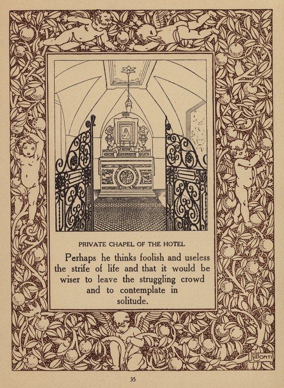 Pagina uit brochure voor San Domenico Palace Hotel, Taormina (litho) door Italian School