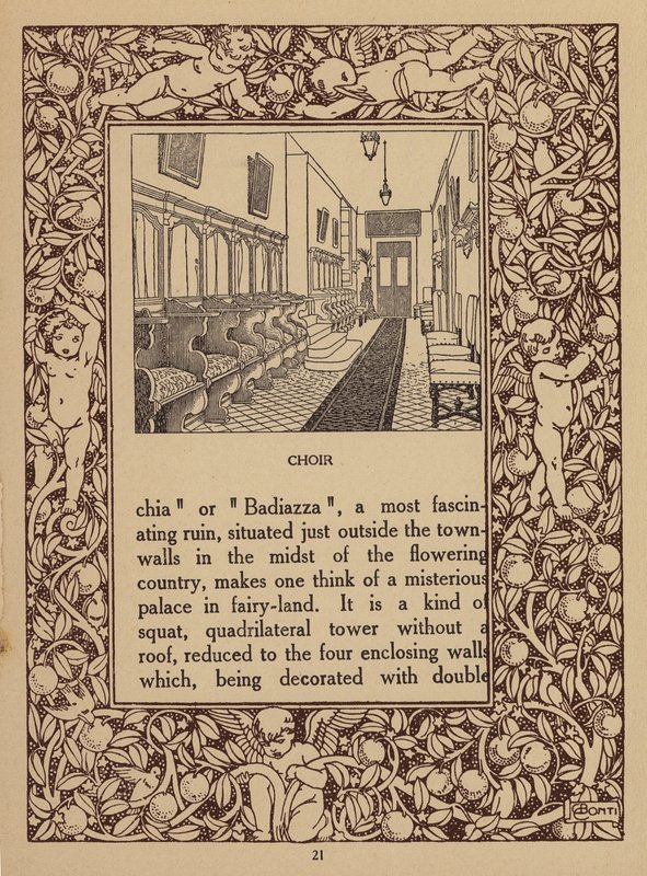 Pagina uit brochure voor San Domenico Palace Hotel, Taormina (litho) door Italian School
