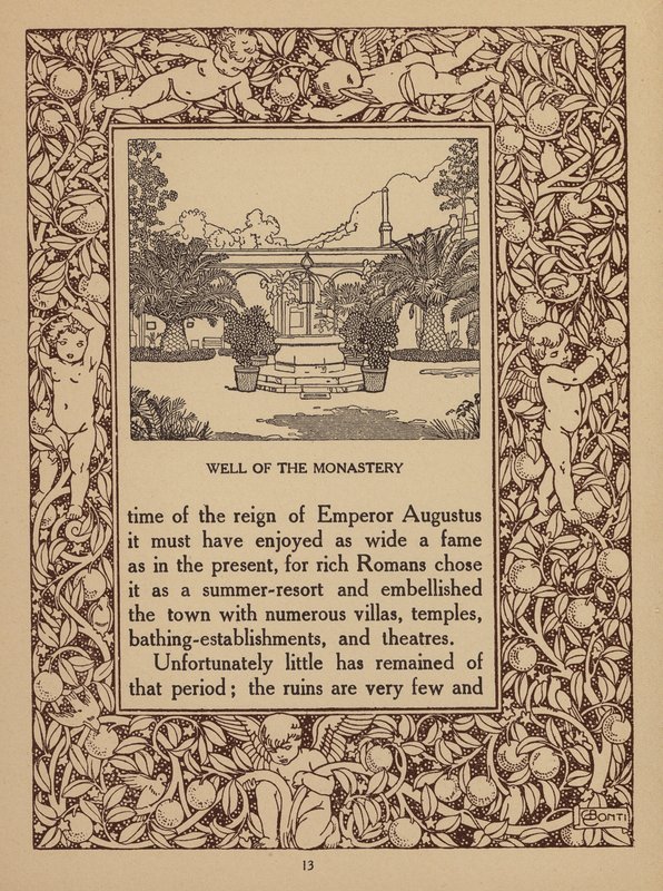 Pagina uit brochure voor San Domenico Palace Hotel, Taormina (litho) door Italian School