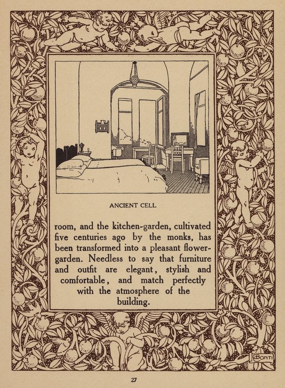 Pagina uit brochure voor San Domenico Palace Hotel, Taormina (litho) door Italian School