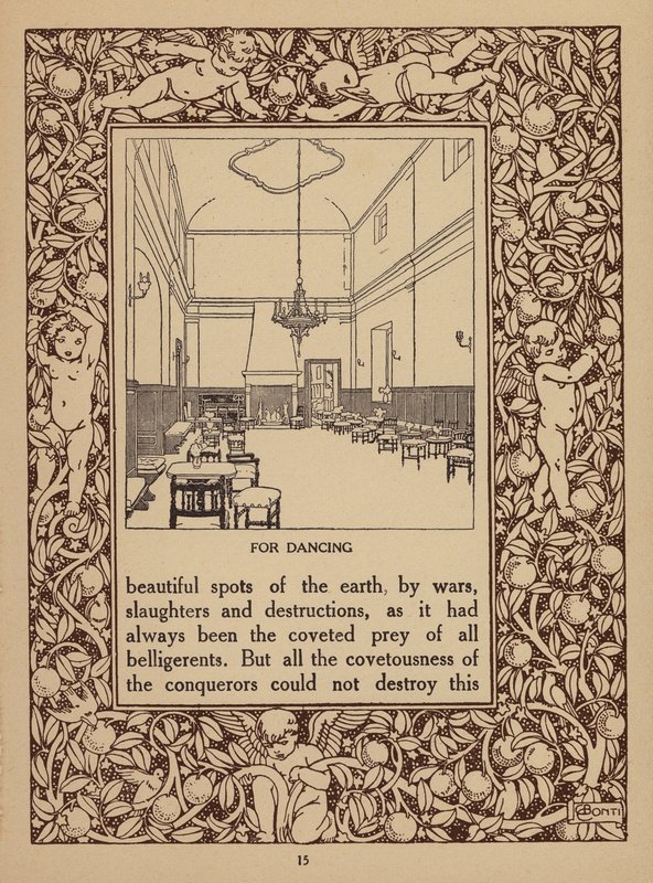 Pagina uit brochure voor San Domenico Palace Hotel, Taormina (litho) door Italian School