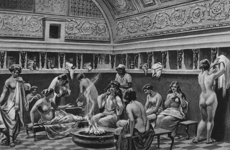 Pompei: Interieur van de baden van het forum door Italian School
