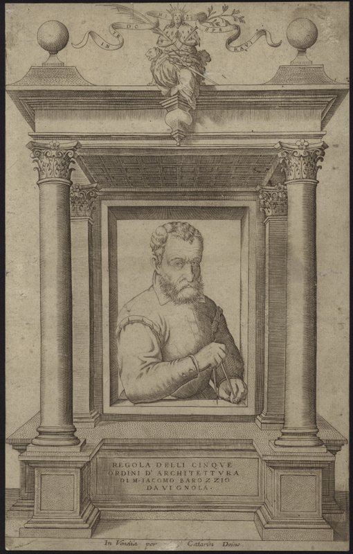 Portret van Giacomo Barozzi da Vignola door Italian School