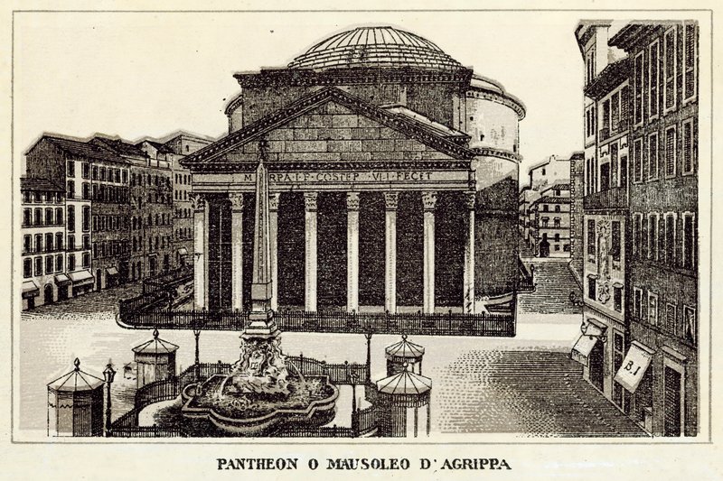 Rome: Pantheon of Mausoleum van Agrippa door Italian School
