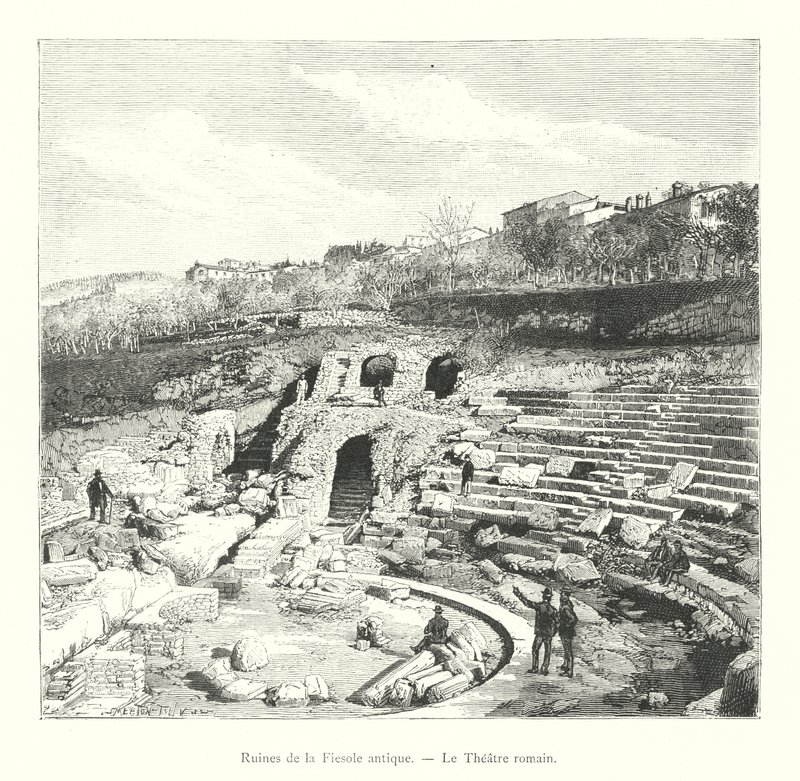 Ruïnes van het Oude Fiesole, Het Romeinse Theater door Italian School