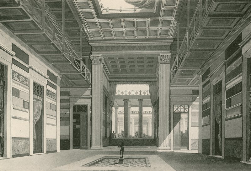 Het atrium van het huis van Cassia zoals het was (gravure) door Italian School