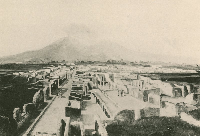 Het Panorama van Pompeii zoals het is door Italian School