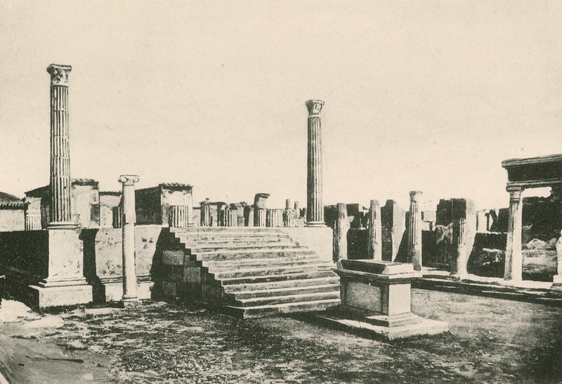 De tempel van Apollo zoals het is (gravure) door Italian School