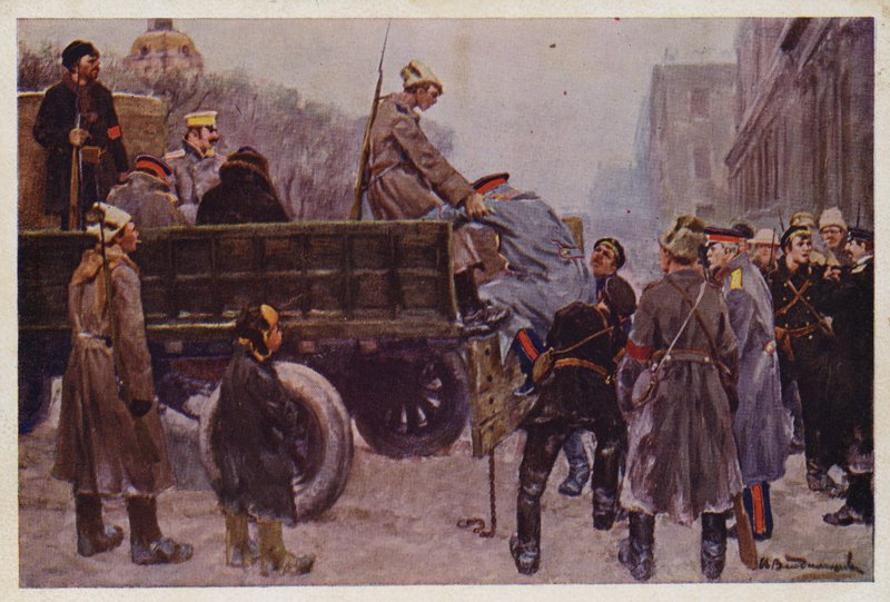 Arrestatie van Russische generaals tijdens de Februarirevolutie van 1917 door Ivan Alexeyevich (after) Vladimirov