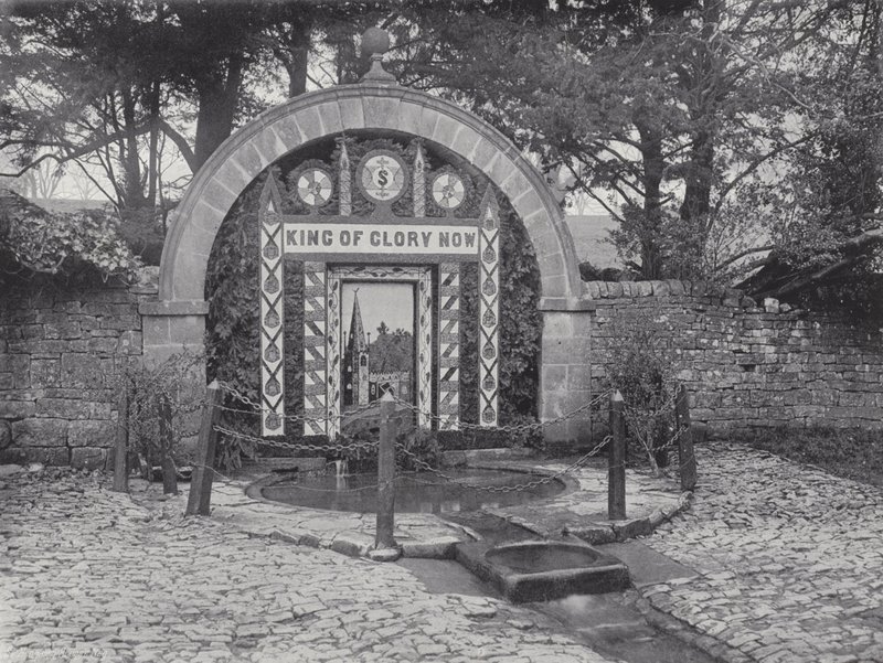 Tissington Well Dressing, het Versieren van de Bronnen door J. Benjamin Stone