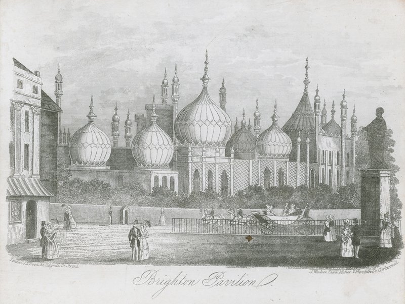 Algemeen uitzicht op het Brighton Pavilion door J.T. Wood