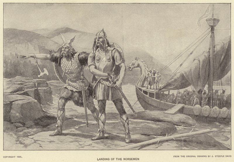 Landing van de Noormannen door J. (after) Steeple Davis