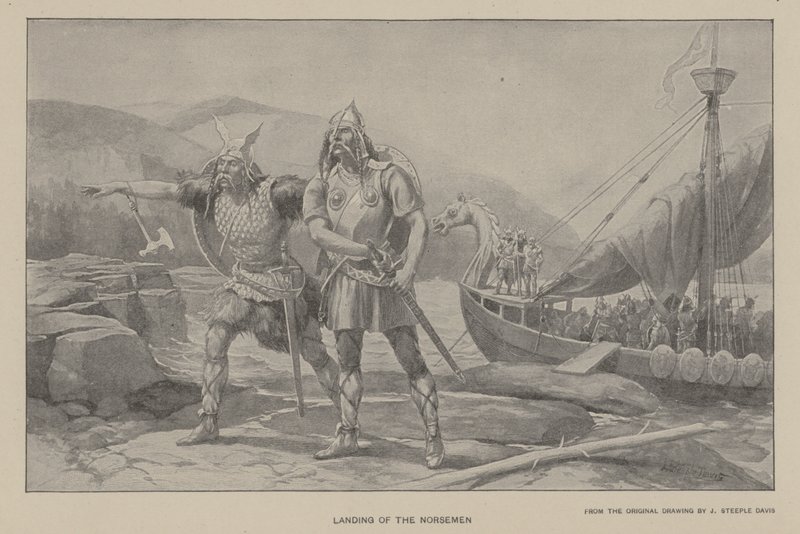 Landing van de Noormannen door J. (after) Steeple Davis