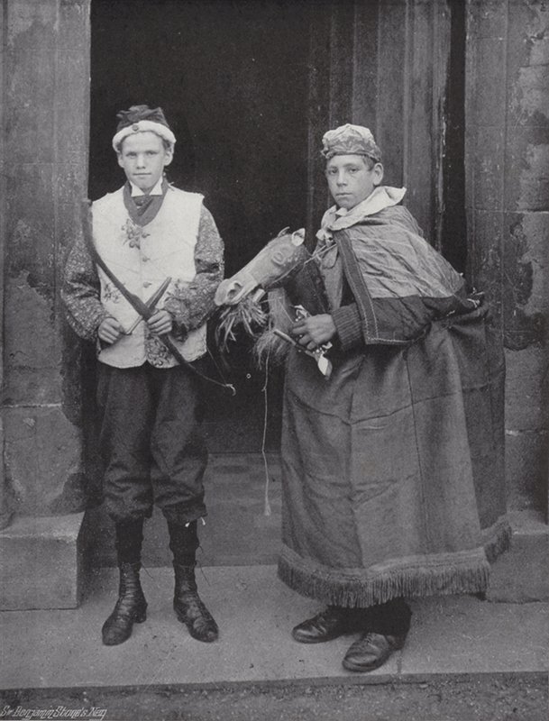 De Hoorn Dans, Abbots Bromley, de Nar en Robin Hood door J. Benjamin Stone