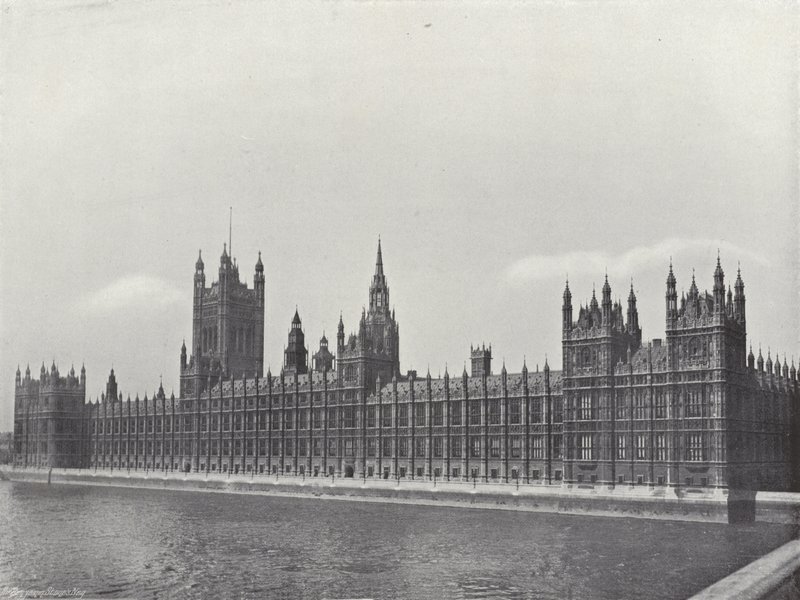 Het Paleis van Westminster door J. Benjamin Stone