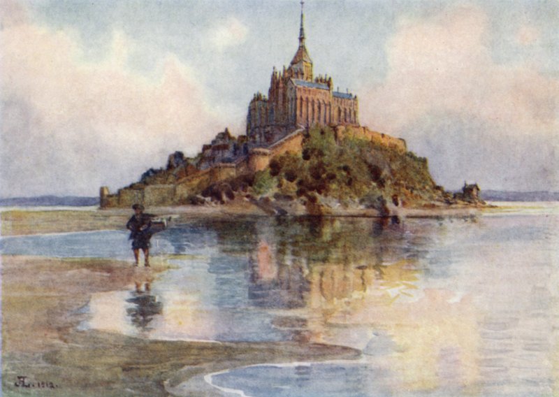 Mont St Michel vanaf Tombelaine, avond door J. Hardwicke Lewis