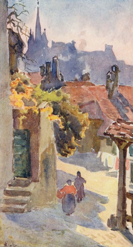 De torenspitsen van St Francois, Lausanne door J. Hardwicke Lewis