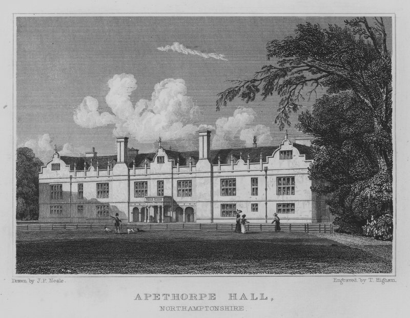 Apethorpe Hall, Northamptonshire door John Preston Neale