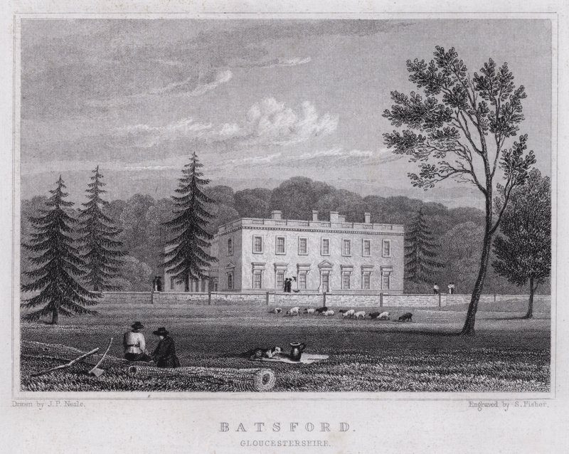 Batsford, Gloucestershire (gravure) door John Preston Neale
