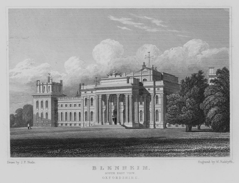 Blenheim, Zuidoost Zicht, Oxfordshire door John Preston Neale