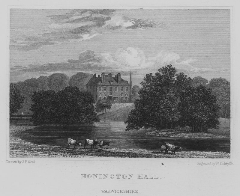 Honington Hall, Warwickshire door John Preston Neale