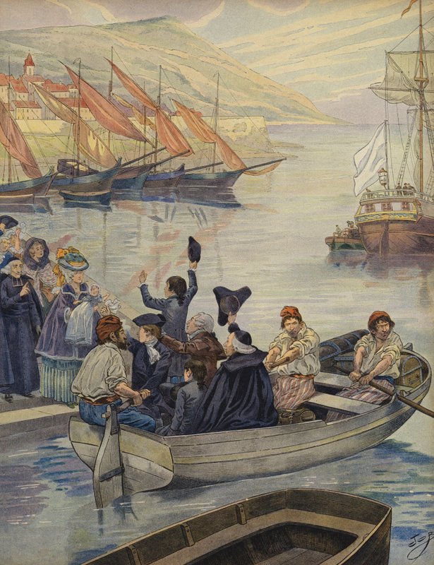 De jonge Napoleon Bonaparte verlaat Corsica door Jacques Marie Gaston Onfray de Breville (Job)